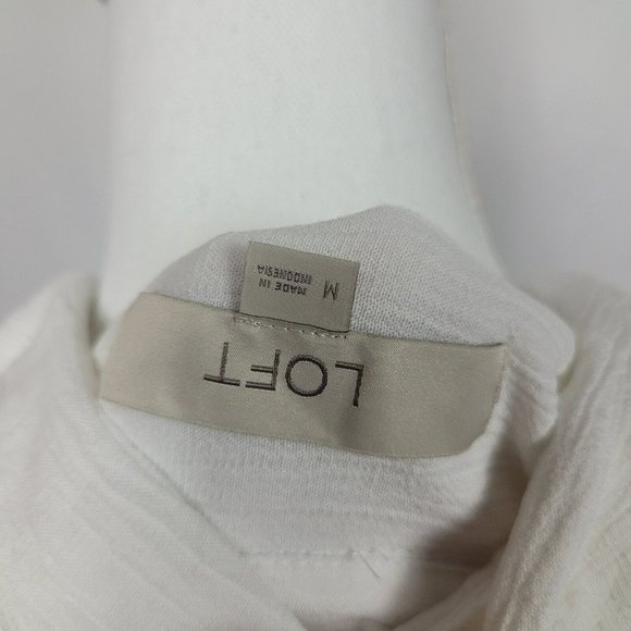 LOFT Women White Dolman Sleeve short sleeve Shirt Size XL 100% Rayon Size M - Picture 3 of 5